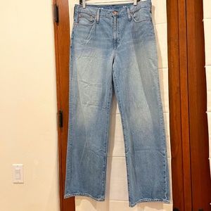 J. Crew 90s wide-leg jeans, size 32, morningside wash